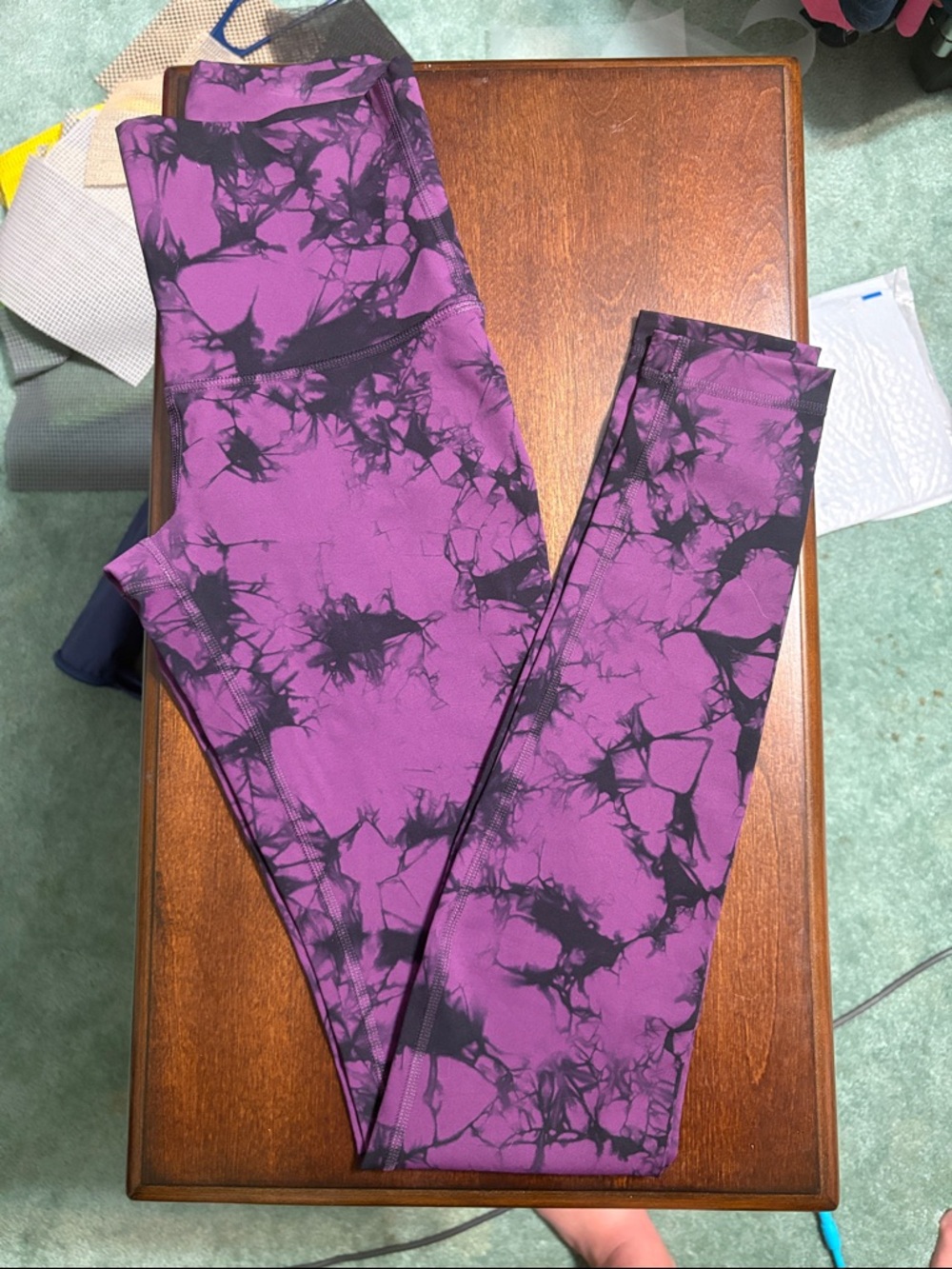 Lululemon High Rise Purple Shibori Tie Dye Wunder Under Leggings Women's Size 4